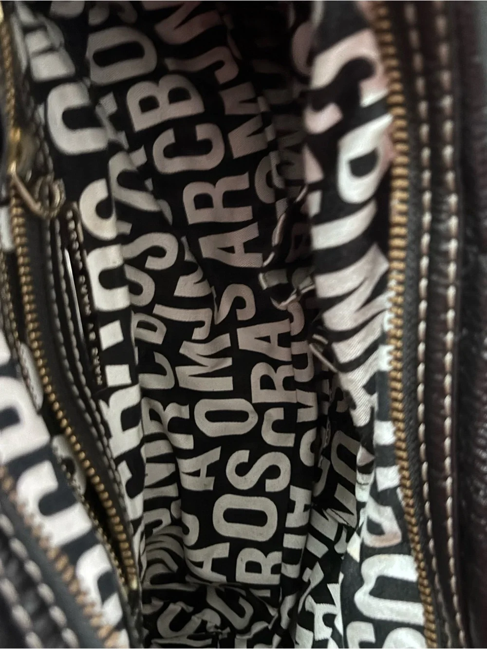 Marc by Marc Jacobs vintage Black Pebbled Satchel Zip Buckle Logo Silver HW - Picture 12 of 15